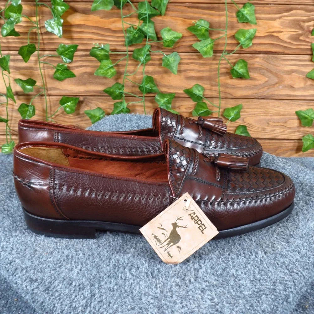 Brass Boot Arpel Mens Tassel Loafer Size 12 Dress Shoes Woven Brown Deerskin